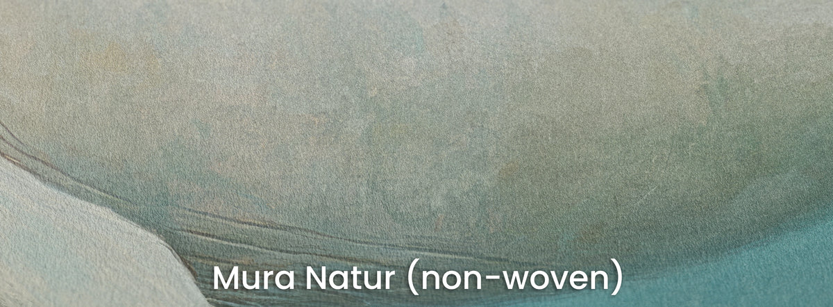 AQUA DREAMER auf dem Trägermaterial Mura Natur: Bauch des Wals mit Furchen und ein Stück Flosse auf mattem Vlies