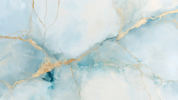 AQUAMARINE DELTA - tapeta pastelowy błękitny marmur do sypialni