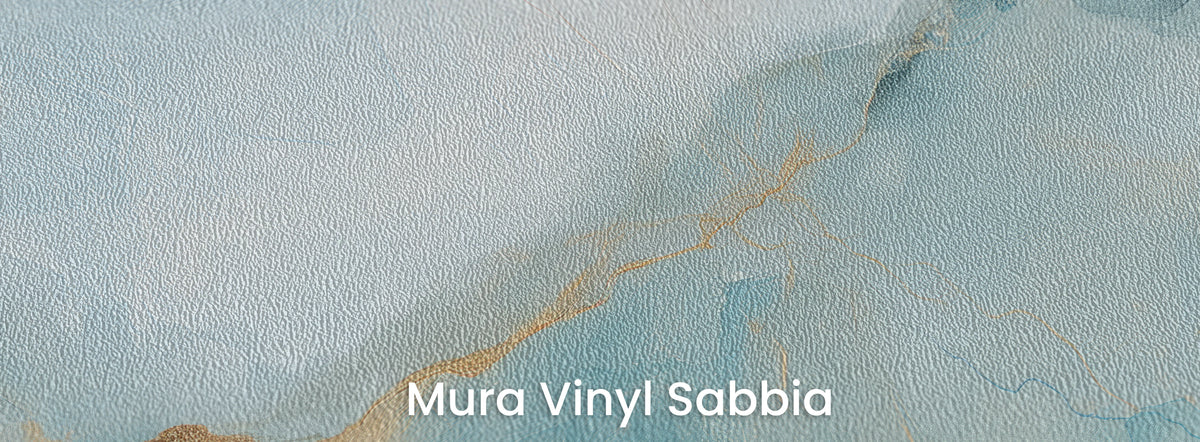 AQUAMARINE DELTA sul supporto Mura Vinyl Sabbia: azzurro chiaro sulla marcata grana grossa di sabbia