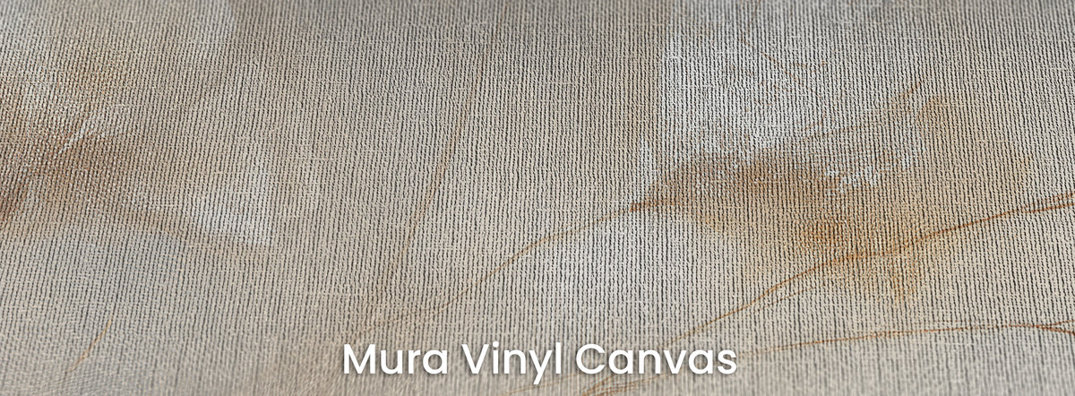 ARABESQUE on Mura Vinyl Canvas – canvas weave beneath caramel stems