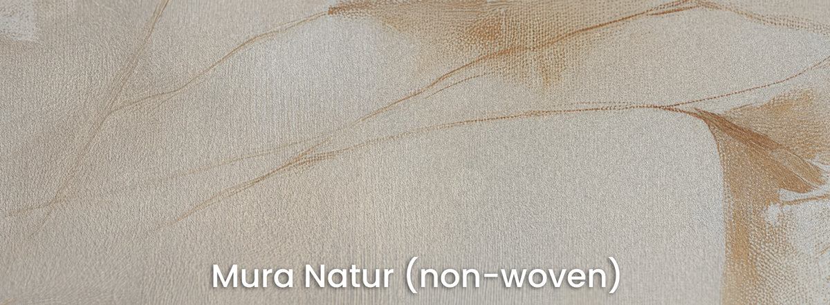 ARABESQUE on Mura Natur – matt non-woven with sharp caramel stems