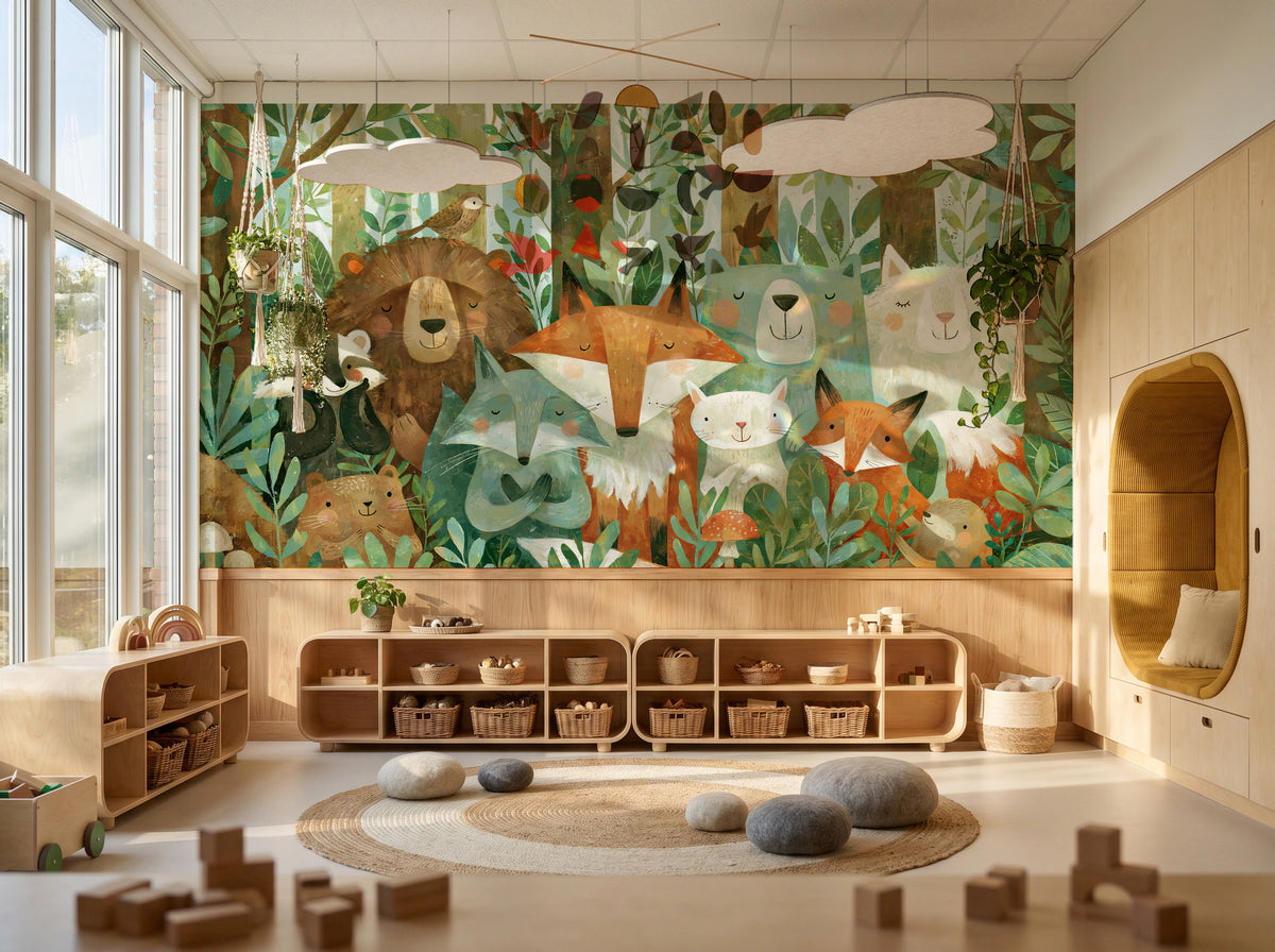 SLEEPY THICKET - tapeta z leśnymi zwierzętami dla dzieci — KIDS — Playroom 03