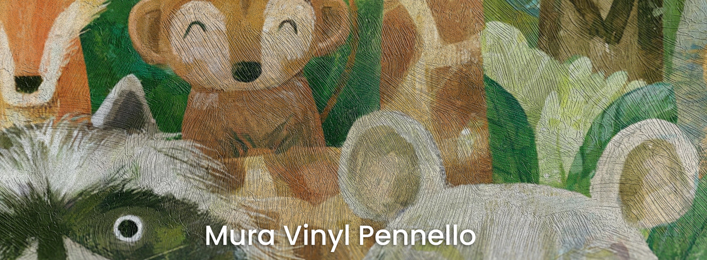 GREEN PARADE - tapeta ze zwierzętami wśród paproci — Mura Pennello