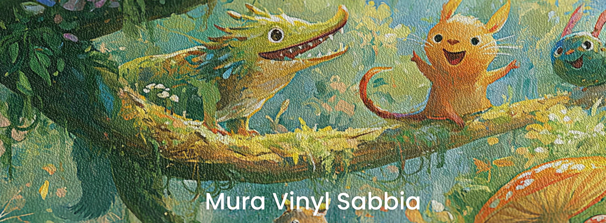 MOSSY BRANCH - tapeta z leśnymi zwierzątkami wśród muchomorów — Mura Sabbia