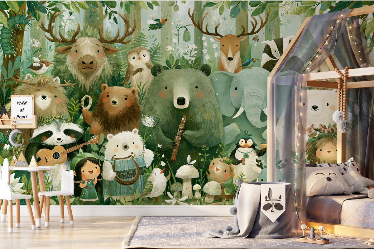 WOODLAND ORCHESTRA - leśny koncert zwierząt w akwareli — KIDS — Pokój dziecięcy 06