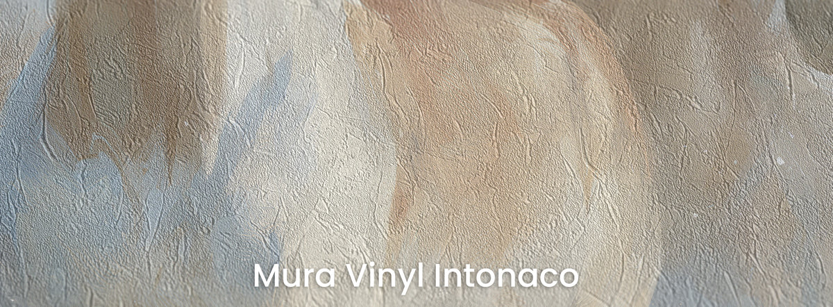 BIRCH RUN en el soporte Mura Vinyl Intonaco: manchas de color pastel sobre la textura de revoco fratasado