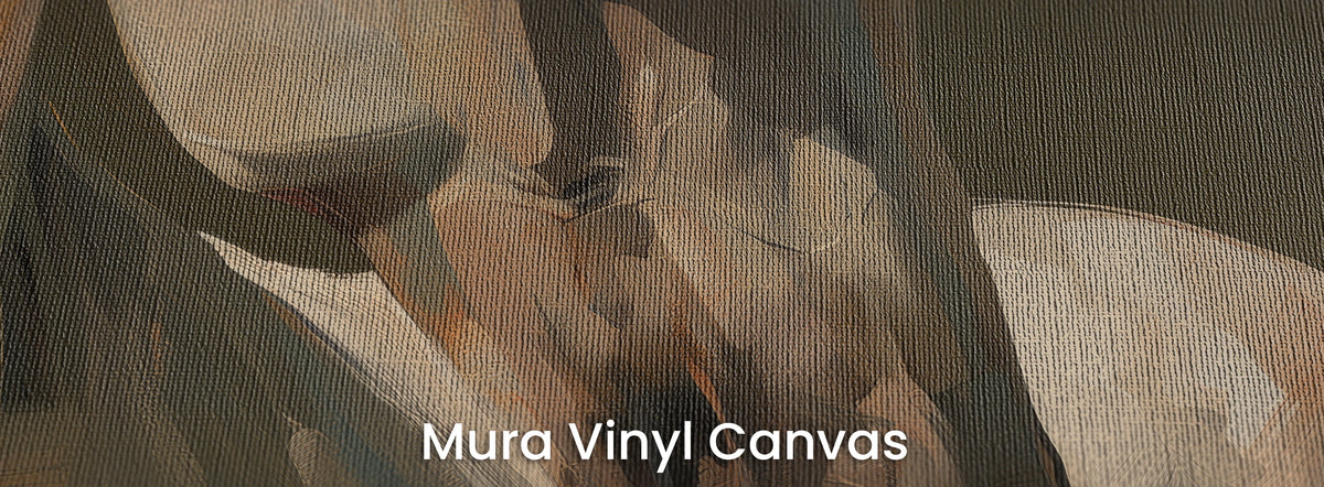 BRONZE PIROUETTE sobre el soporte Mura Vinyl Canvas – crema y marrón oscuro sobre la trama del lienzo natural