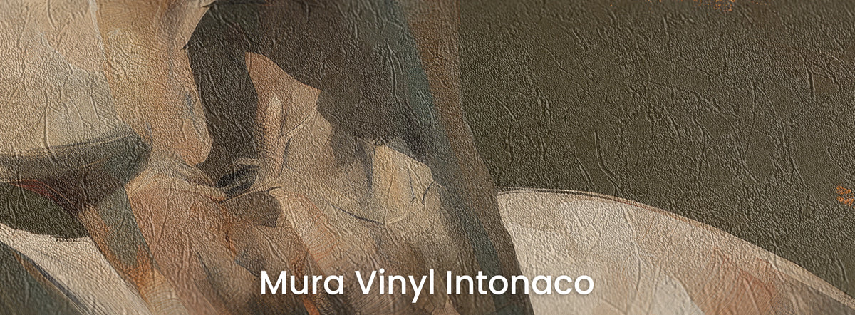 BRONZE PIROUETTE sobre el soporte Mura Vinyl Intonaco – fondo oscuro y pelaje claro sobre una textura de revoco fratasado