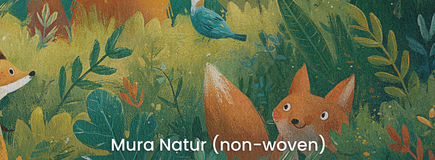 SUNLIT THICKET - malarska tapeta z leśnymi zwierzętami — Mura Natur