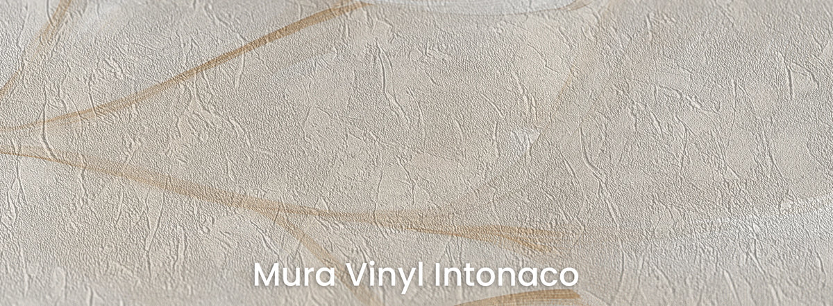 CAMEO auf Mura Vinyl Intonaco – Reibeputz-Struktur auf cremefarbenen Blättern und Stielen