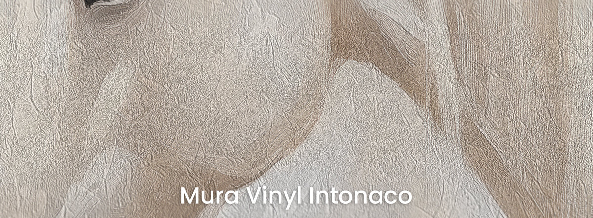 CASHMERE MANE sobre el soporte Mura Vinyl Intonaco – bandas cremosas sobre textura de revoco fratasado