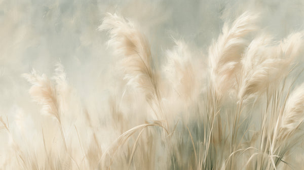 CASHMERE TUFTS - carta da parati con grandi pampas per sala da pranzo