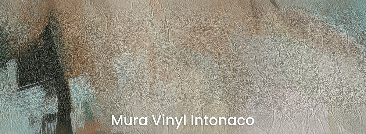 CELADON HOUR on Mura Vinyl Intonaco – the horse's pale coat on a trowelled plaster texture