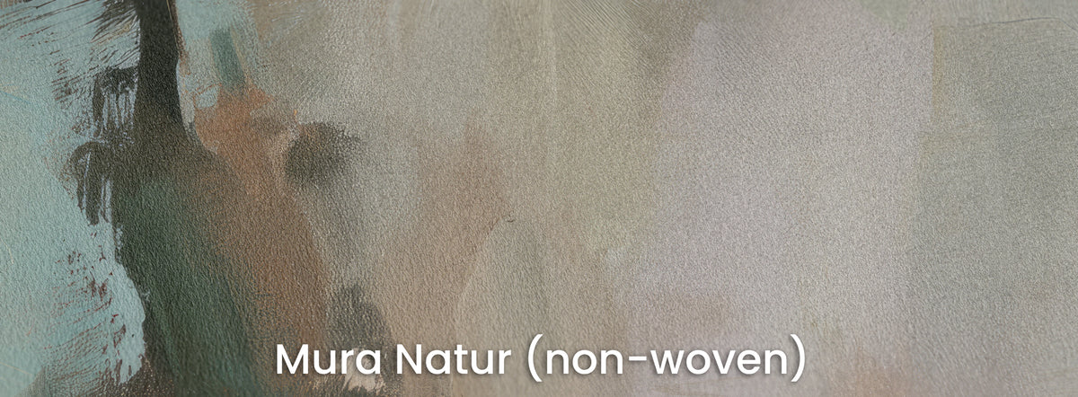 CELADON HOUR on Mura Natur – dark green accent and cream on a matt non-woven