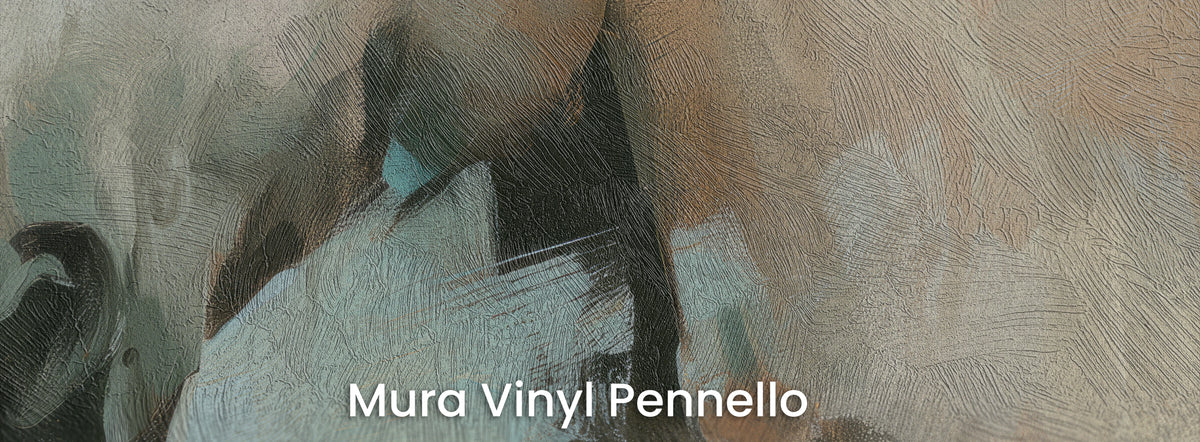 CELADON HOUR on Mura Vinyl Pennello – the dark accent under the horse's neck on a brushstroke texture