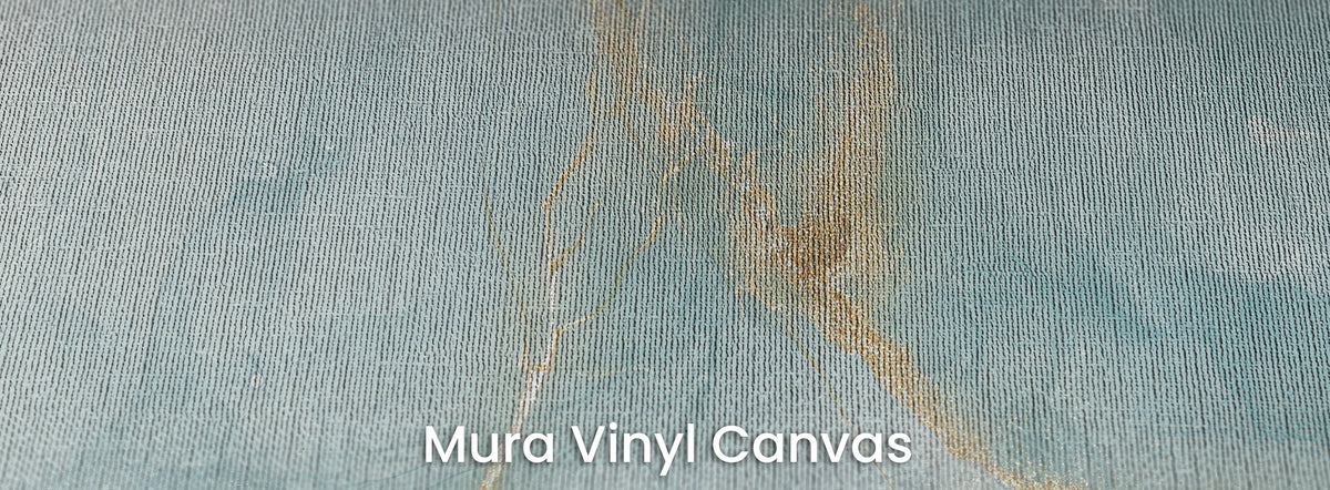 CELADON KINTSUGI on Mura Vinyl Canvas – golden knot on a natural canvas weave