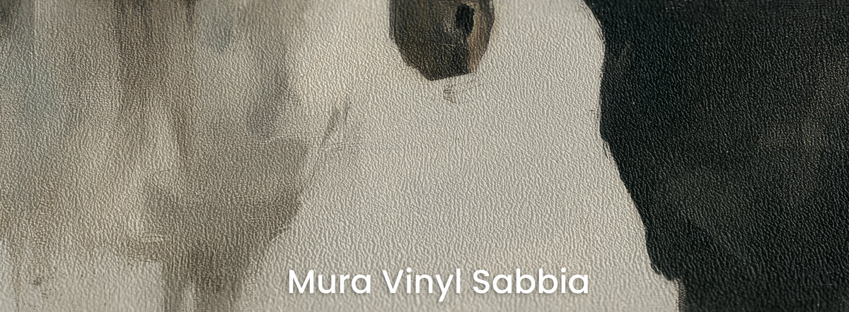 CHALK AND COAL en el soporte Mura Vinyl Sabbia: textura marcada de grano grueso de arena