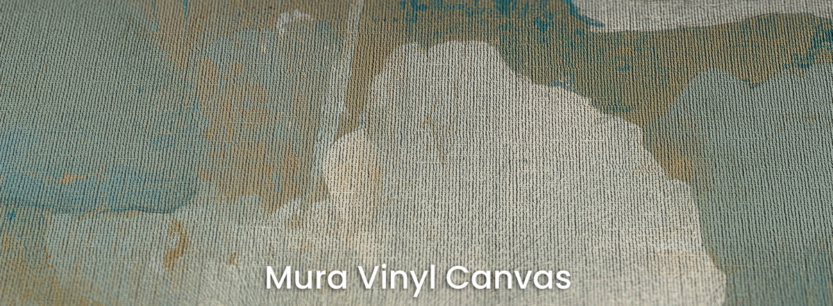CHALK IMPRINT auf Mura Vinyl Canvas – Leinwandgewebe auf weißem Blatt und salbeifarbenem Grund