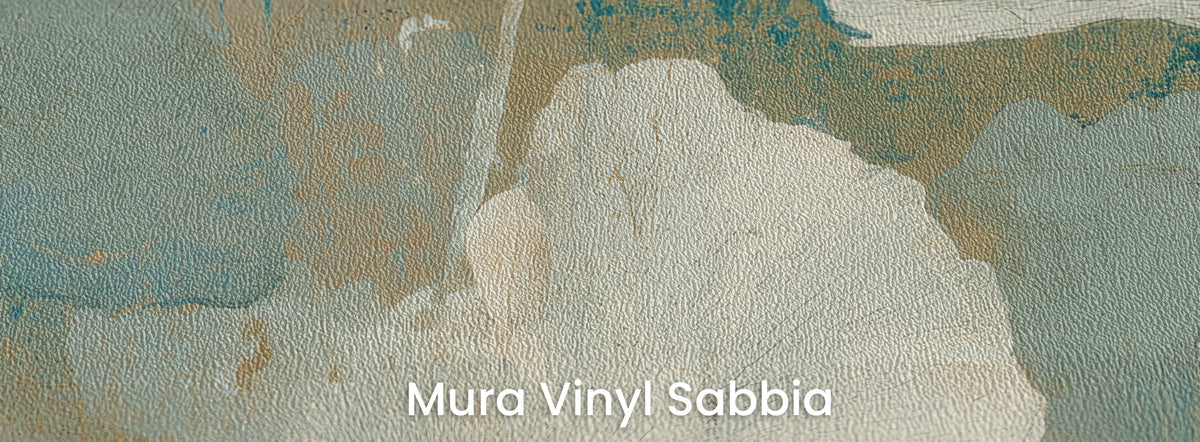 CHALK IMPRINT auf Mura Vinyl Sabbia – körnige Struktur unter einem cremefarbenen Blatt