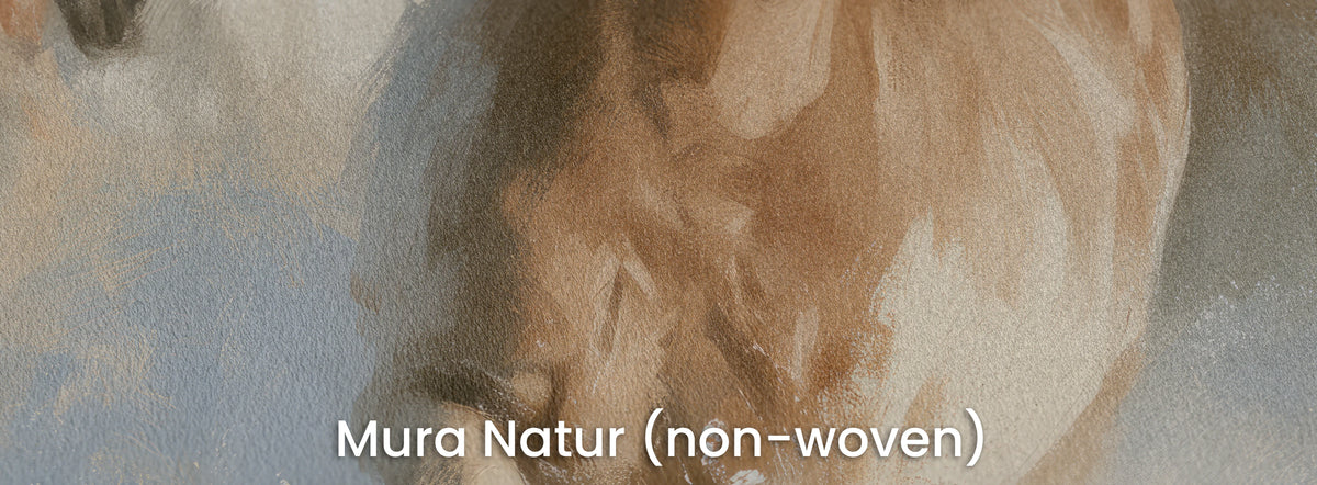 CHESTNUT RUSH na podłożu Mura Natur – biel śniegu i brąz na matowej włókninie