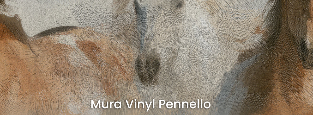 CHESTNUT RUSH na podłożu Mura Vinyl Pennello – mocne kolory na fakturze pociągnięć pędzla