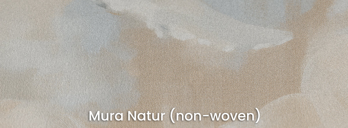 CLOUD VOYAGER on Mura Natur – beige and grey-blue on a matt non-woven