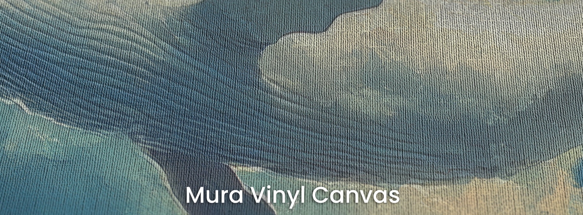 CLOUDBREAK auf dem Trägermaterial Mura Vinyl Canvas: Kehlfurchen und heller Körper des Wals, Leinwandstruktur