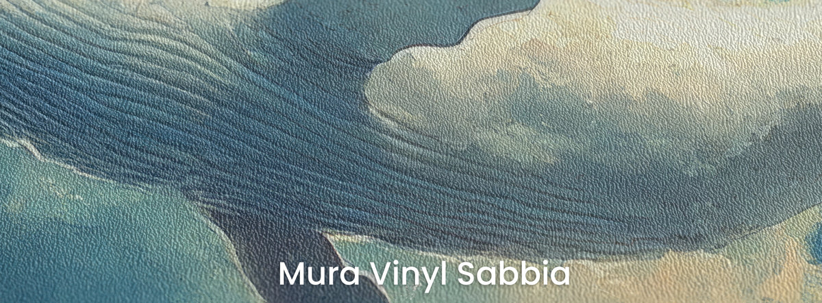 CLOUDBREAK auf dem Trägermaterial Mura Vinyl Sabbia: gestreifte Kehle des Wals auf grobem Sandkorn