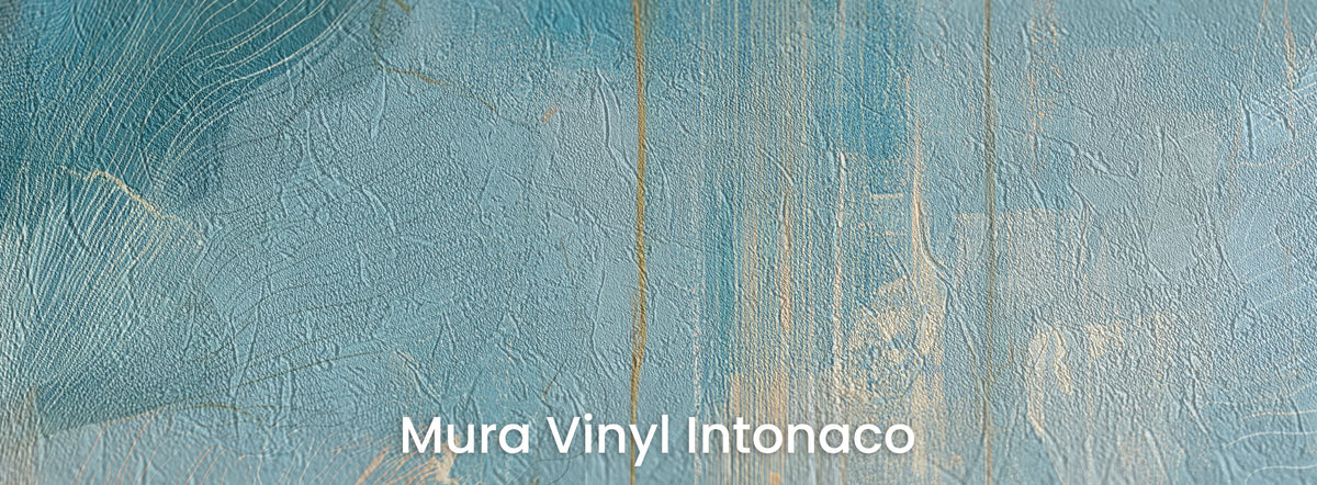 CLOUDBURST auf Mura Vinyl Intonaco – Putzstruktur in den cremefarbenen Abriebstellen