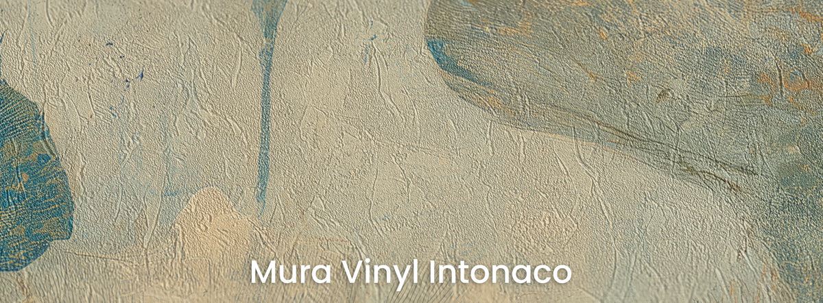 CRACKLED STUCCO auf Mura Vinyl Intonaco – Reibeputz-Struktur auf rissigem cremefarbenem Grund