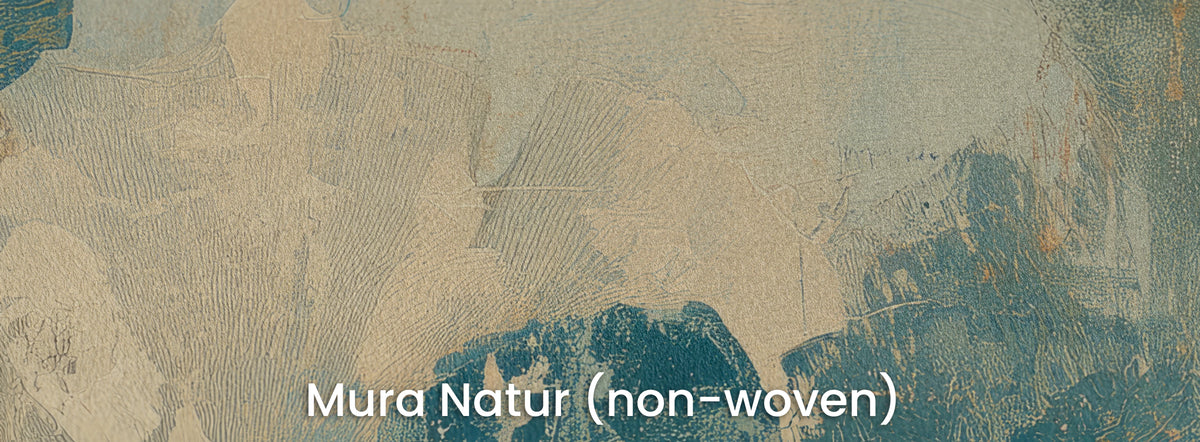 CRACKLED STUCCO auf Mura Natur – mattes Vlies unter der feinen Aderzeichnung der sandfarbenen Blätter