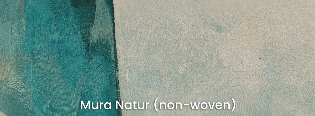 CUBIST RIVIERA on Mura Natur – matt surface, turquoise streaks and light cream