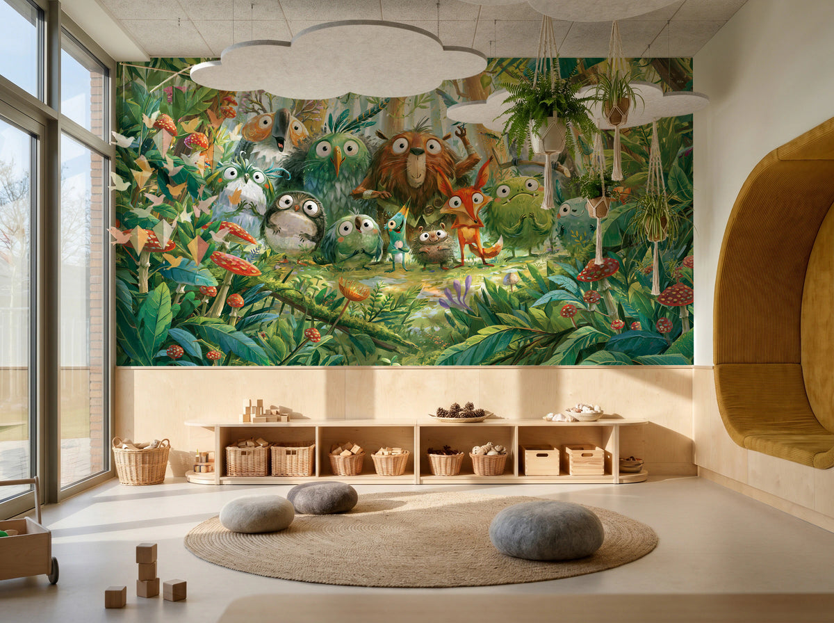 MOSSY CLEARING - tapeta z leśną gromadką zwierząt — KIDS — Playroom 02