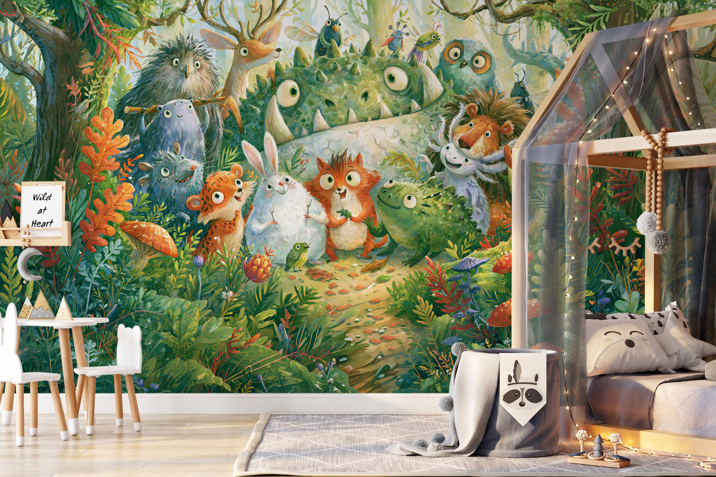FERN TRAIL TROOP - tapeta z leśnymi zwierzętami — KIDS — Pokój dziecięcy 06