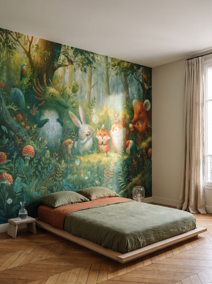 Fototapeta artystyczna o nazwie GOLDEN ACORN w aranżacji wnętrza: pokój dziecięcy w paryskim apartamencie.
