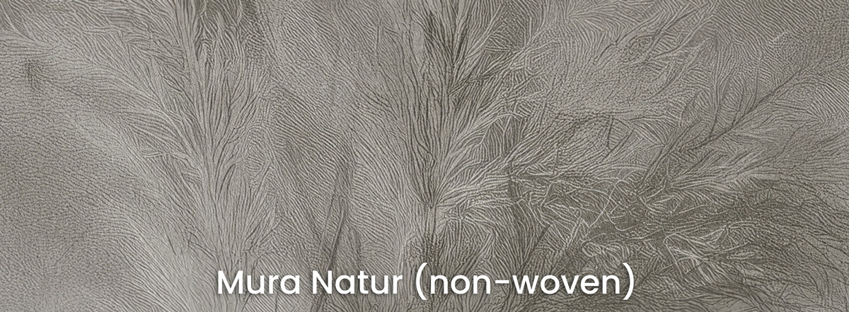 DRYPOINT su supporto Mura Natur – tessuto non tessuto opaco sotto il disegno grigio delle graminacee