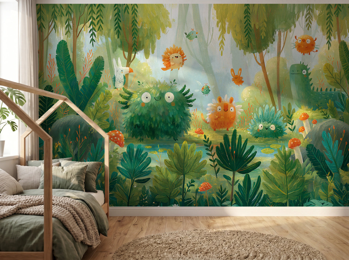 MOSSY POND - malowany las pełen puchatych stworków — KIDS — Pokój dziecięcy 02