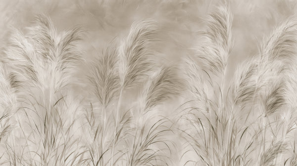 ESTANCIA EVENING - carta da parati seppia con pampas per il soggiorno