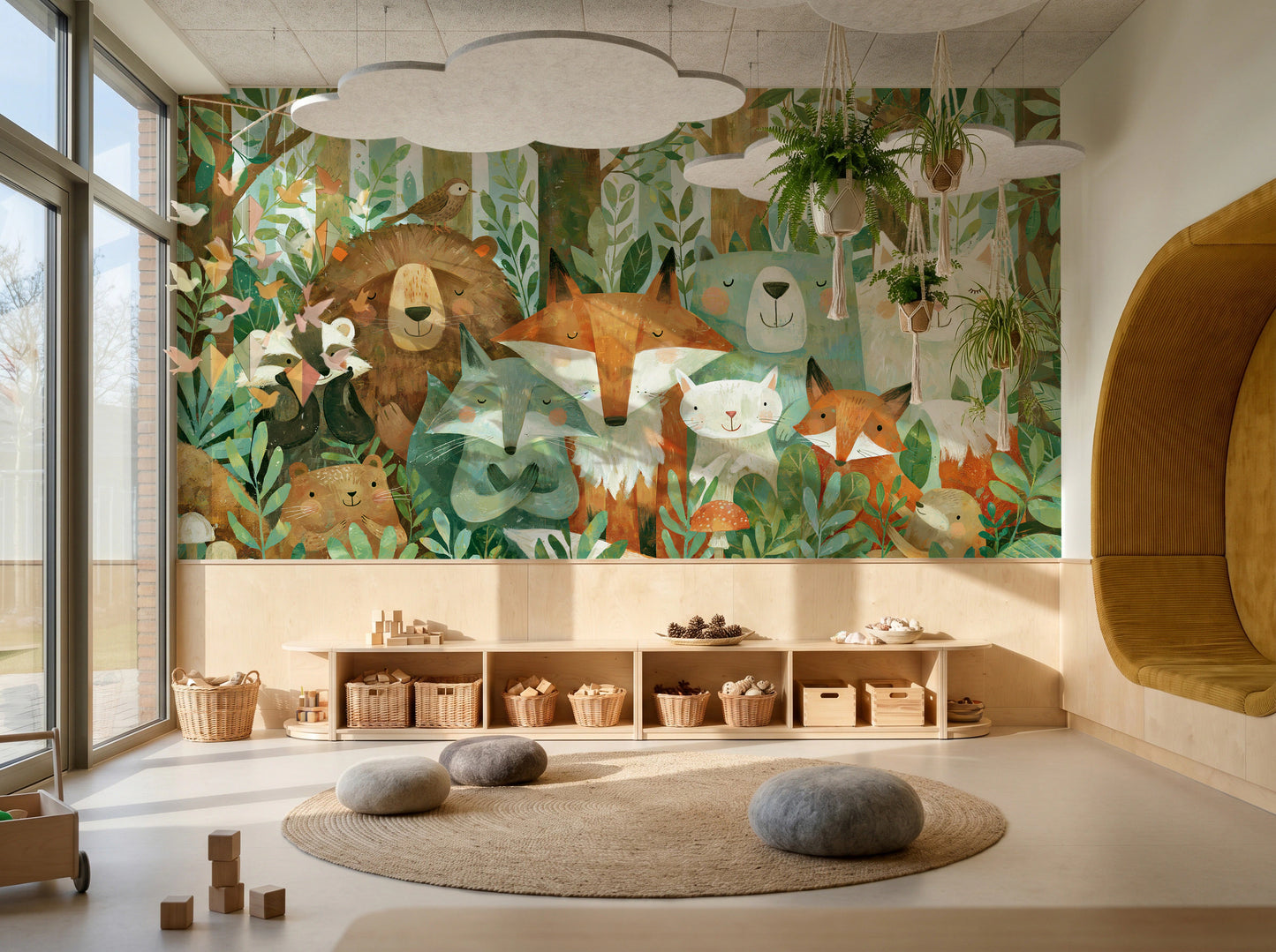 SLEEPY THICKET - tapeta z leśnymi zwierzętami dla dzieci — KIDS — Playroom 02