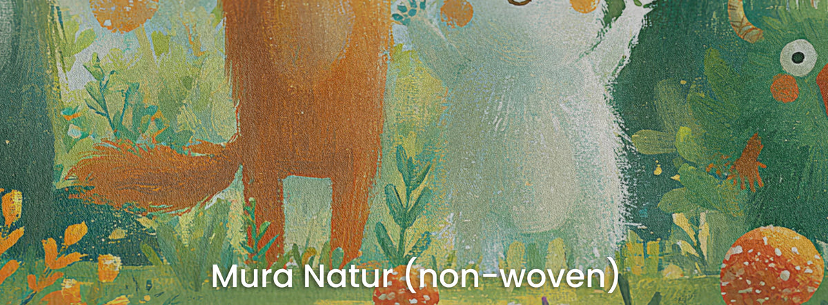 HAPPY CLEARING - tapeta z leśnymi zwierzętami na polanie — Mura Natur