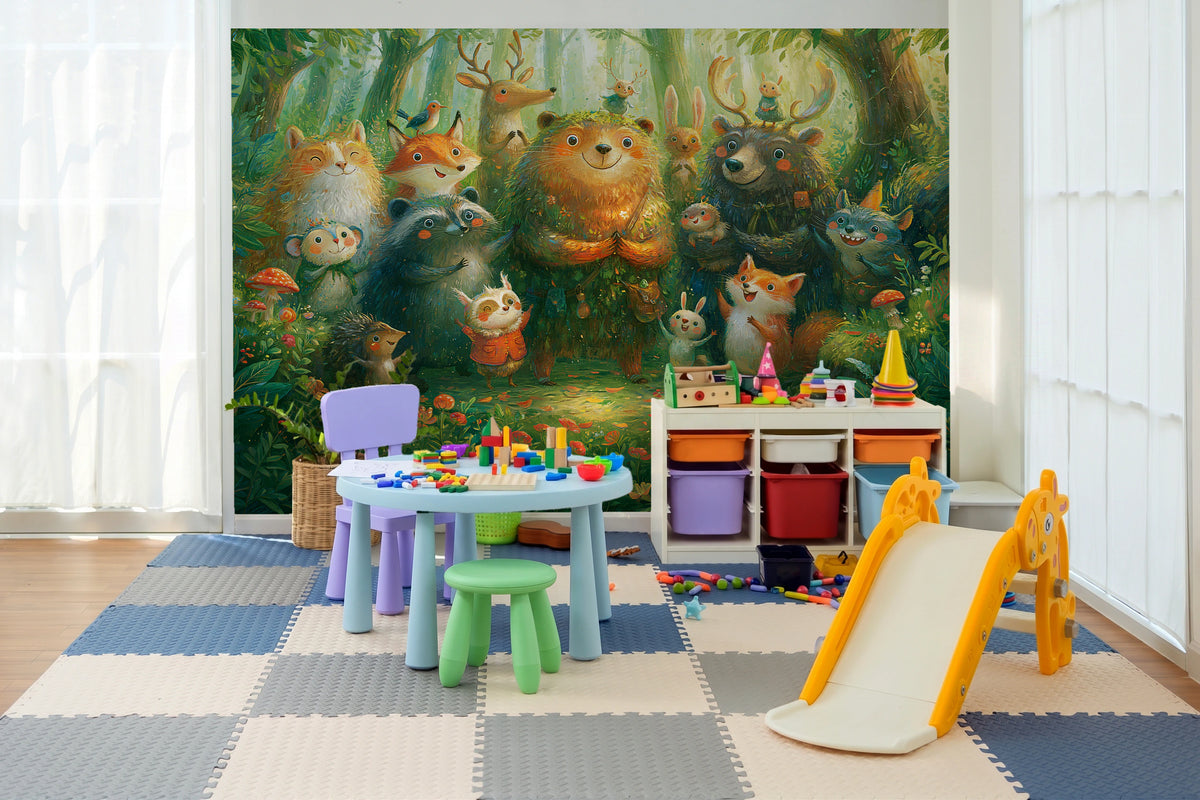 BRAMBLE CHOIR - tapeta z leśnymi zwierzętami dla dzieci — KIDS ROOM - PLAY ROOM