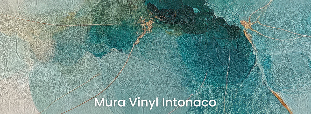 FLOATING ANEMONES na podłożu Mura Vinyl Intonaco: ciemne serce kwiatu na fakturze tartego tynku