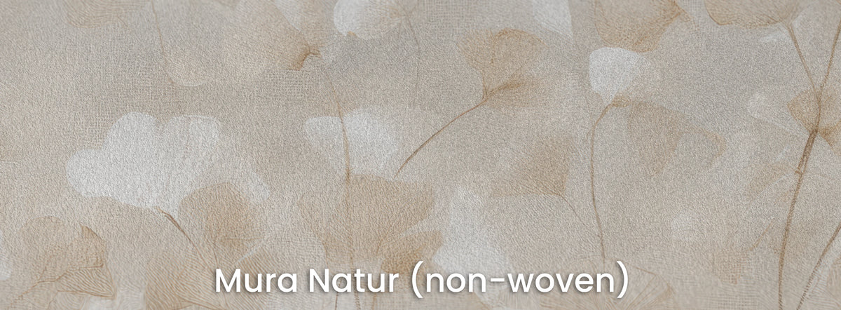 FLUTTER on Mura Natur – matt non-woven beneath pale ginkgo leaves