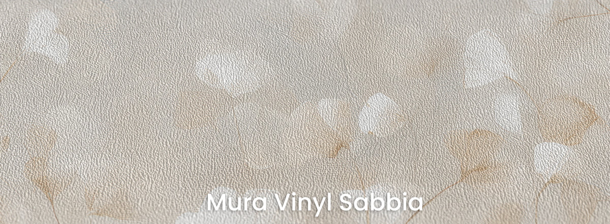 FLUTTER on Mura Vinyl Sabbia – grainy texture on cream leaves