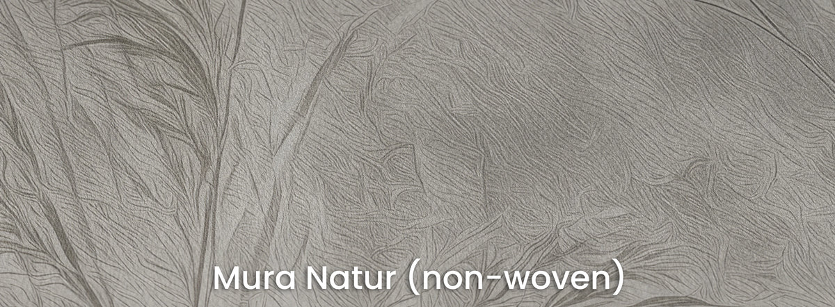 FREEHAND na podłożu Mura Natur – matowa włóknina pod szarobrązowymi wiechami traw