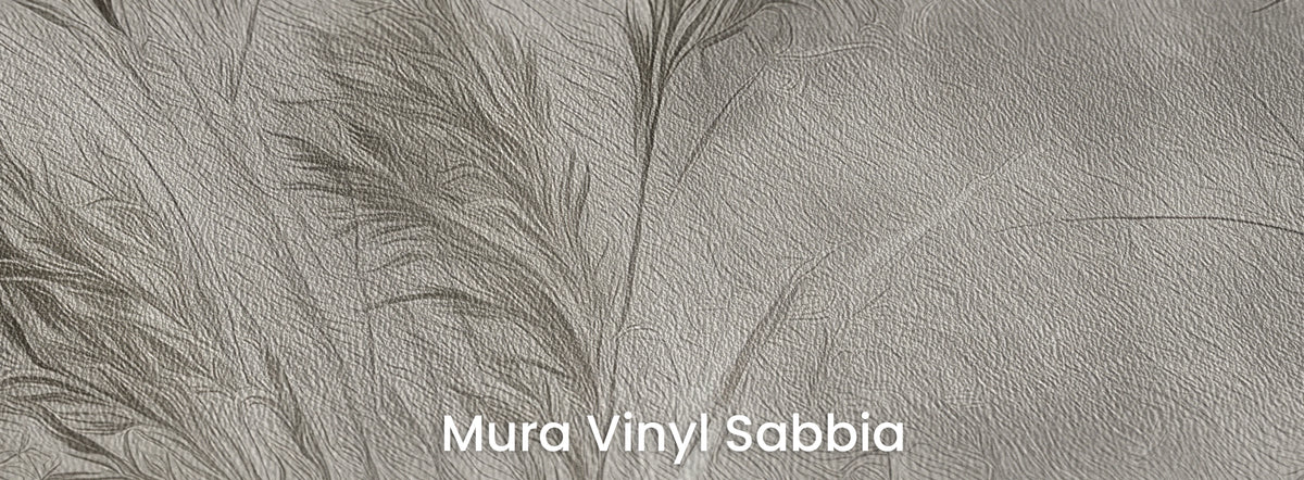 FREEHAND na podłożu Mura Vinyl Sabbia – ziarnista faktura grubego piasku pod trawami