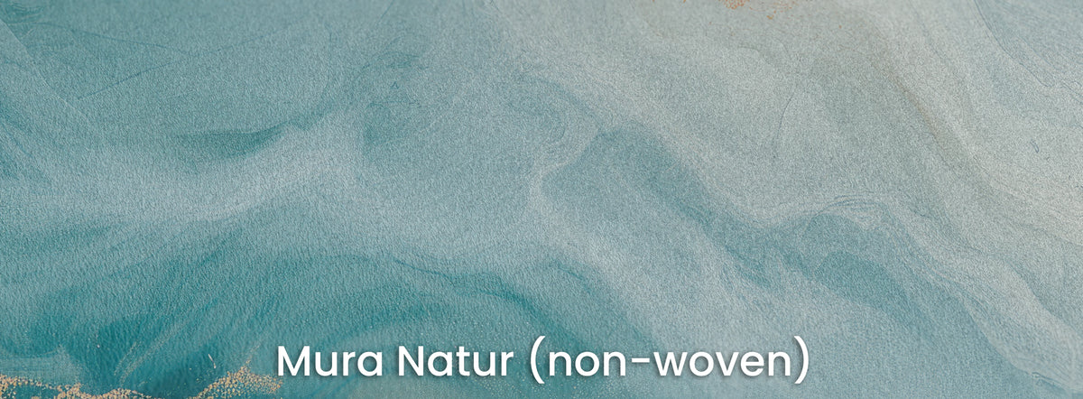 GLACIAL SILK na podłożu Mura Natur: jasny turkus i biel na matowej włókninie