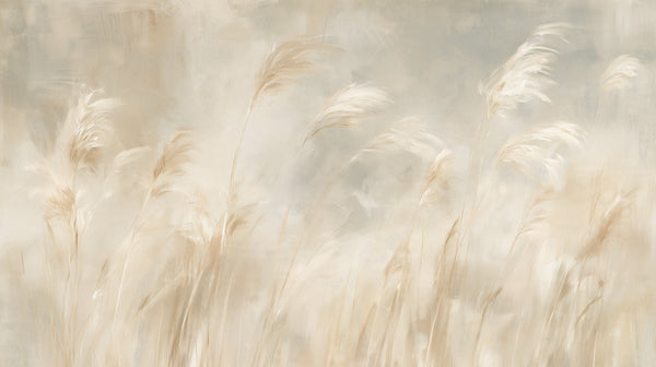 GRASS TIDE - fototapeta trawy pampasowe we mgle do sypialni