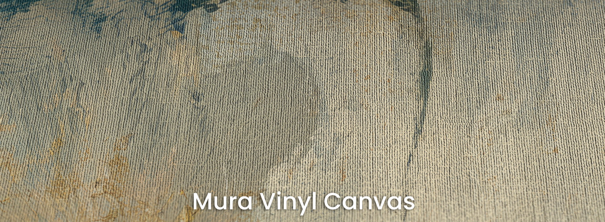 INDIGO FOLIO auf Mura Vinyl Canvas – Leinwandgewebe auf Cremegrund und dunklem Stiel