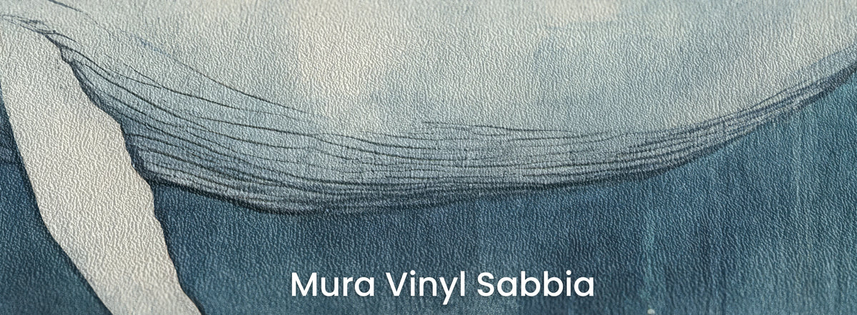 INDIGO NOCTURNE on Mura Vinyl Sabbia: fin and belly of the whale on a coarse sand grain